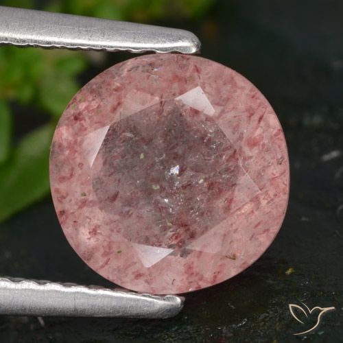 2.00ct Natural Medium Pink Strawberry Quartz, Round, Translucent