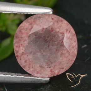 2.00 ct Pink Strawberry Quartz Stone, Natural Strawberry Quartz in Round Facet Shape for Sale
