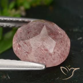Strawberry Quartz Gemstone in 8 mm (calibrated) Size for Sale, Strawberry Quartz Stone in Medium Pink Color