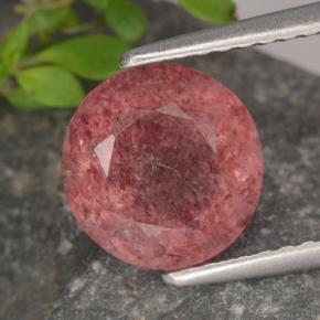 Rosa oscuro Cuarzo Fresa Gema - 1.9ct Faceta Redonda (ID: 475221)