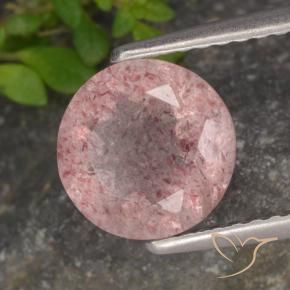 1.61 ct Pink Strawberry Quartz Stone, Natural Strawberry Quartz in Round Facet Shape for Sale