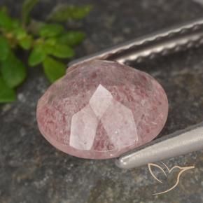 Strawberry Quartz Gemstone in 8 mm (calibrated) Size for Sale, Strawberry Quartz Stone in Medium Pink Color