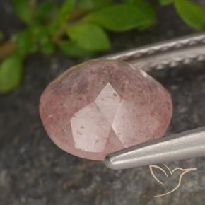 Strawberry Quartz Gemstone in 8 mm (calibrated) Size for Sale, Strawberry Quartz Stone in Medium Pink Color