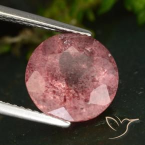 4.31 ct Pink Strawberry Quartz Stone, Natural Strawberry Quartz in Round Facet Shape for Sale