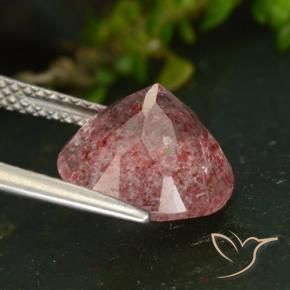 Strawberry Quartz Gemstone in 11 mm (calibrated) Size for Sale, Strawberry Quartz Stone in Deep Pink Color