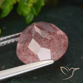 Strawberry Quartz Gemstone in 11 mm (calibrated) Size for Sale, Strawberry Quartz Stone in Deep Pink Color