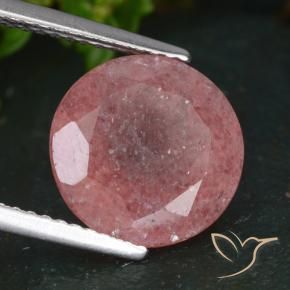 4.76 ct Pink Strawberry Quartz Stone, Natural Strawberry Quartz in Round Facet Shape for Sale