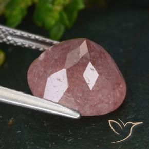 Strawberry Quartz Gemstone in 11 mm (calibrated) Size for Sale, Strawberry Quartz Stone in Medium-Dark Pink Color