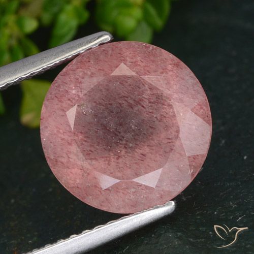 4.31ct Natural Rose Pink Strawberry Quartz, Round, Translucent