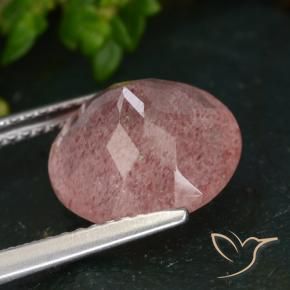 Strawberry Quartz Gemstone in 11 mm (calibrated) Size for Sale, Strawberry Quartz Stone in Rose Pink Color