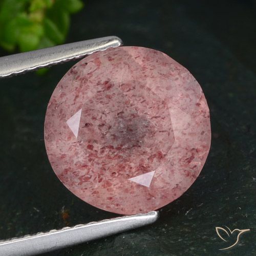 4.14ct Natural Rose Pink Strawberry Quartz, Round, Translucent