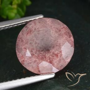 4.14 ct Pink Strawberry Quartz Stone, Natural Strawberry Quartz in Round Facet Shape for Sale