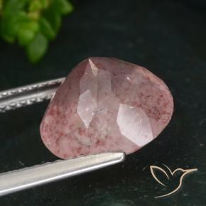 Strawberry Quartz Gemstone in 11 mm (calibrated) Size for Sale, Strawberry Quartz Stone in Rose Pink Color