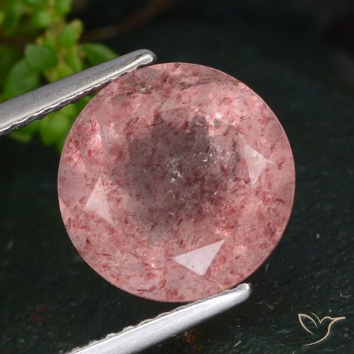 5.02ct Natural Rose Pink Strawberry Quartz, Round, Translucent