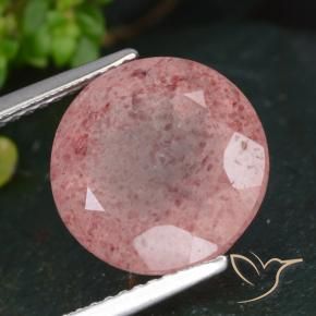 7.13 ct Pink Strawberry Quartz Stone, Natural Strawberry Quartz in Round Facet Shape for Sale