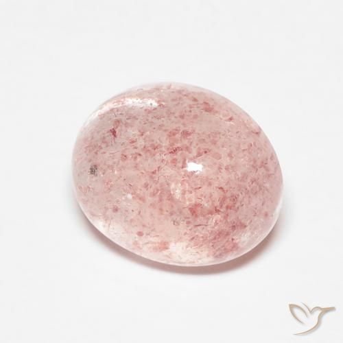 3.40 ct Red Strawberry Quartz Stone, Natural Strawberry Quartz in Oval Cabochon Shape for Sale
