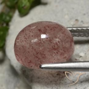 Strawberry Quartz Gemstone in 10 x 8 mm (calibrated) Size for Sale, Strawberry Quartz Stone in Dark Pink Color