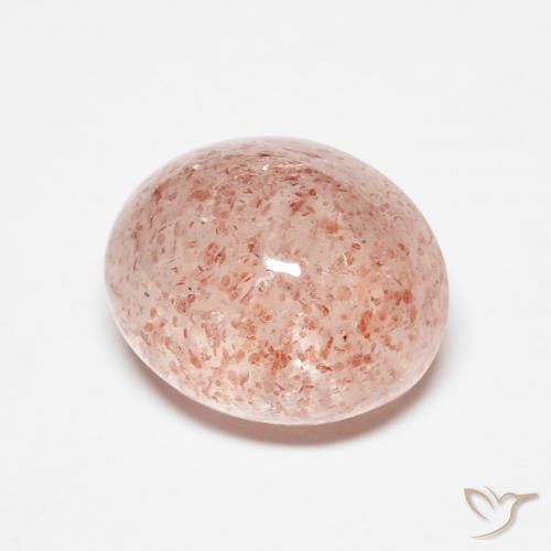 4.28 ct Pink Strawberry Quartz Stone, Natural Strawberry Quartz in Oval Cabochon Shape for Sale