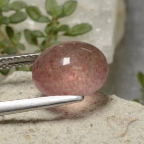Strawberry Quartz Gemstone in 10 x 8 mm (calibrated) Size for Sale, Strawberry Quartz Stone in Deep Rose Pink Color
