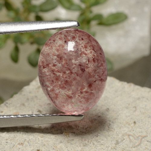 3.67ct Natural Rose Pink Strawberry Quartz, Oval, Translucent