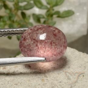 Strawberry Quartz Gemstone in 10 x 8 mm (calibrated) Size for Sale, Strawberry Quartz Stone in Rose Pink Color