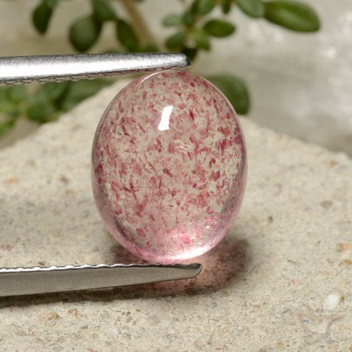 Quarzo fragola ovale da 3,32 ct, 10 x 8,2 mm dalla Russia, Photo A