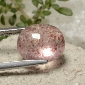 Strawberry Quartz Gemstone in 10 x 8 mm (calibrated) Size for Sale, Strawberry Quartz Stone in Medium Pink Color