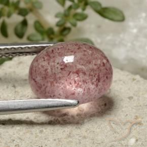 Strawberry Quartz Gemstone in 10 x 8 mm (calibrated) Size for Sale, Strawberry Quartz Stone in Earthy Pink Color