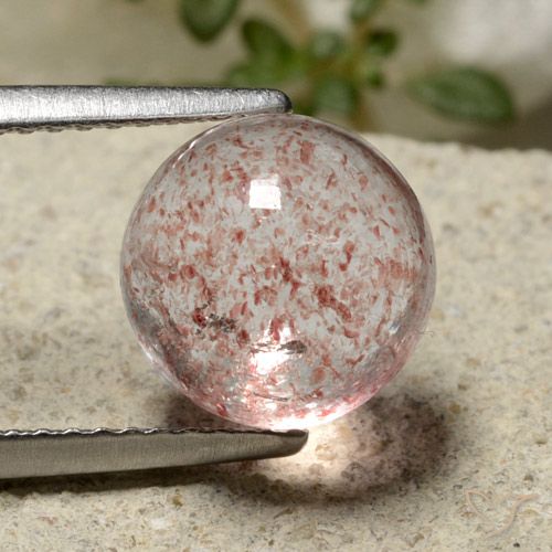 4.46ct Natural Light Pink Strawberry Quartz, Round, Translucent