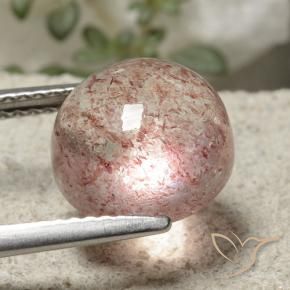 Strawberry Quartz Gemstone in 10 mm (calibrated) Size for Sale, Strawberry Quartz Stone in Light Pink Color