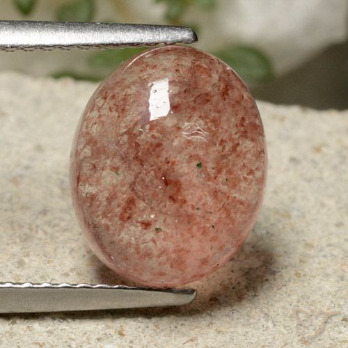 4.03ct Natural Medium Pink Strawberry Quartz, Oval, Translucent