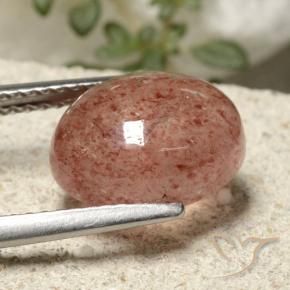 Strawberry Quartz Gemstone in 11 x 9 mm (calibrated) Size for Sale, Strawberry Quartz Stone in Medium Pink Color