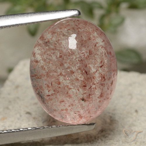 4.63ct Natural Light Rose Pink Strawberry Quartz, Oval, Translucent