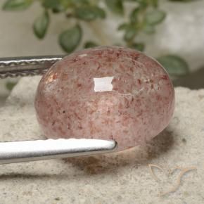 Strawberry Quartz Gemstone in 11 x 9 mm (calibrated) Size for Sale, Strawberry Quartz Stone in Light Rose Pink Color