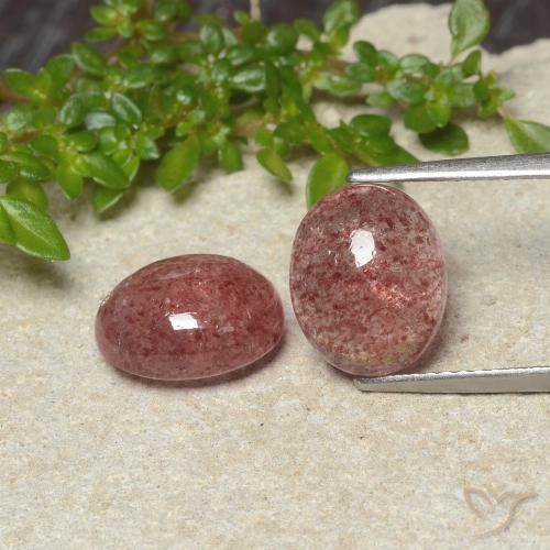 6.51 ct Oval Strawberry Quartz, 10 x 8.2 mm From Russia, Photo A