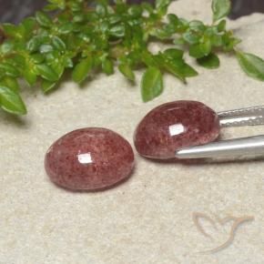 Strawberry Quartz Gemstones in 10 x 8 mm (calibrated) Size for Sale, Strawberry Quartz Stones in Rose Pink Color
