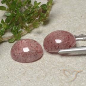 Strawberry Quartz Gemstones in 10 x 8 mm (calibrated) Size for Sale, Strawberry Quartz Stones in Light Pink Color
