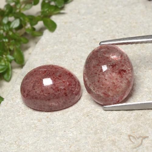 9.40ctw Natural Medium Pink Strawberry Quartz, Oval, Translucent