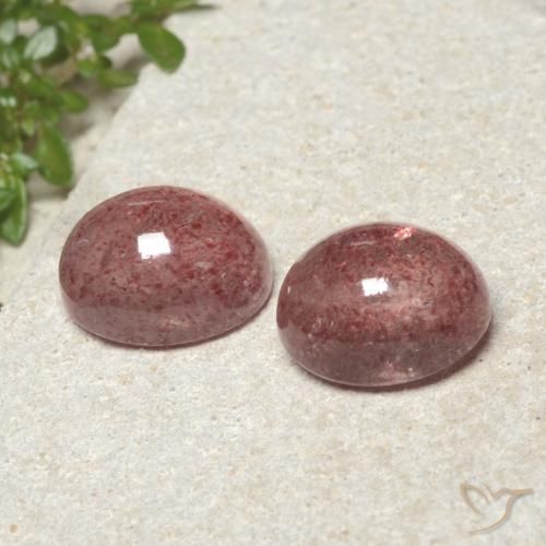 9.40 ctw Pink Strawberry Quartz Stones, Natural Strawberry Quartz in Oval Cabochon Shape for Sale