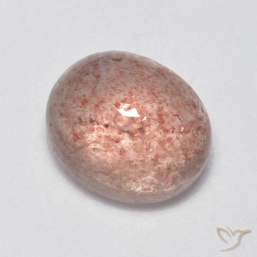 4.29 ct Pink Strawberry Quartz Stone, Natural Strawberry Quartz in Oval Cabochon Shape for Sale