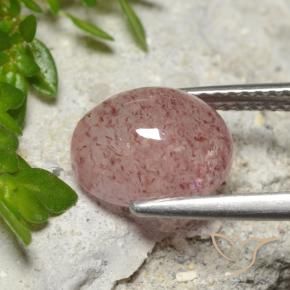 Strawberry Quartz Gemstone in 10 x 8 mm (calibrated) Size for Sale, Strawberry Quartz Stone in Medium-Light Pink Color