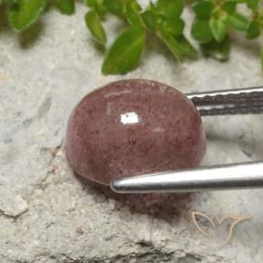 Strawberry Quartz Gemstone in 10 x 8 mm (calibrated) Size for Sale, Strawberry Quartz Stone in Medium Pink Color