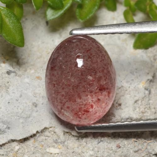 3.50ct Natural Rose Pink Strawberry Quartz, Oval, Translucent