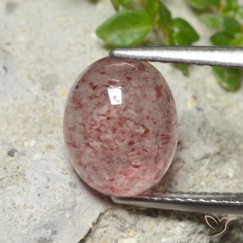 3.36ct Natural Medium-Light Pink Strawberry Quartz, Oval, Translucent