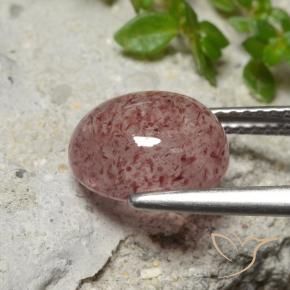 Strawberry Quartz Gemstone in 10 x 8 mm (calibrated) Size for Sale, Strawberry Quartz Stone in Medium-Light Pink Color