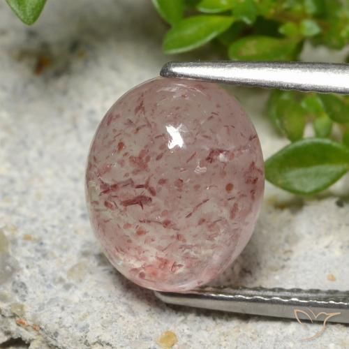 3.66ct Natural Medium Pink Strawberry Quartz, Oval, Translucent