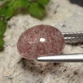 Strawberry Quartz Gemstone in 10 x 8 mm (calibrated) Size for Sale, Strawberry Quartz Stone in Medium Pink Color