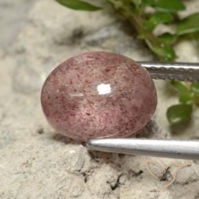 Strawberry Quartz Gemstone in 10 x 8 mm (calibrated) Size for Sale, Strawberry Quartz Stone in Light Pink Color