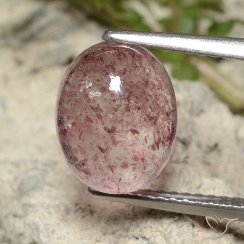 4.09ct Natural Light Bubblegum Pink Strawberry Quartz, Oval, Translucent