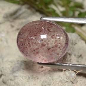 4.09 ct Pink Strawberry Quartz Stone, Natural Strawberry Quartz in Oval Cabochon Shape for Sale